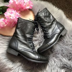 Steve Madden Green combat boots